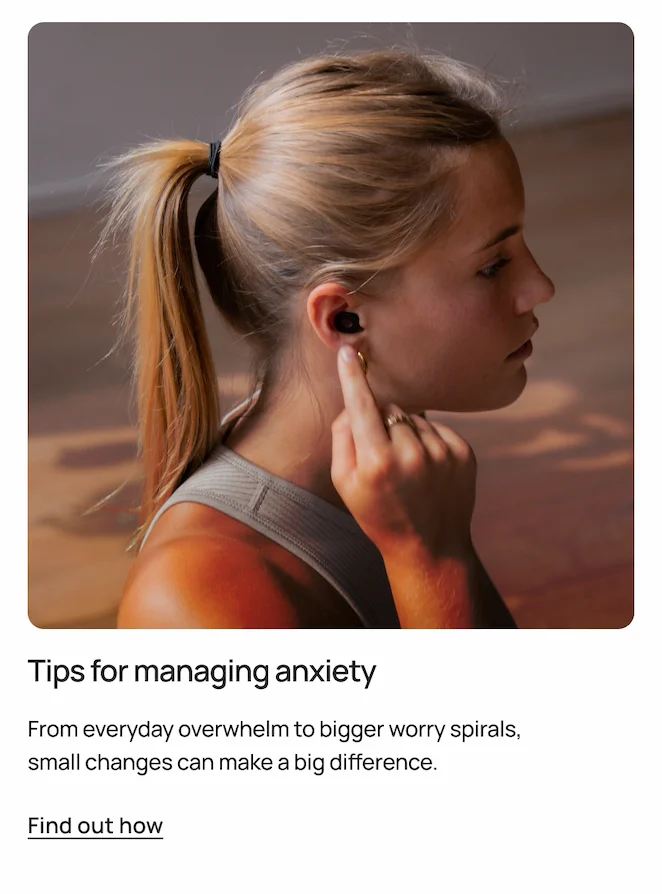 Tips for managing anxiety