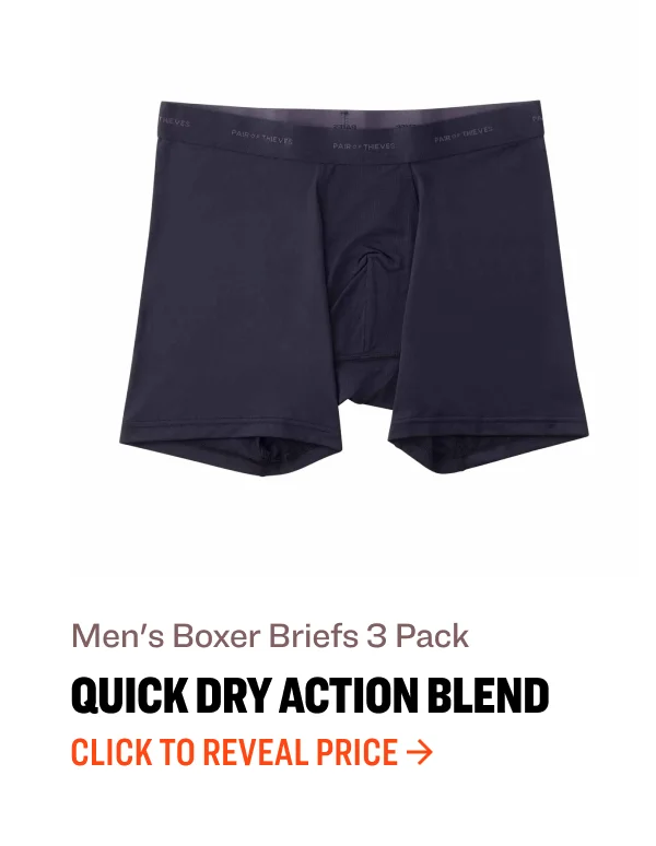 Men's Boxer Briefs 3 pack quick dry action blend Click to reveal price