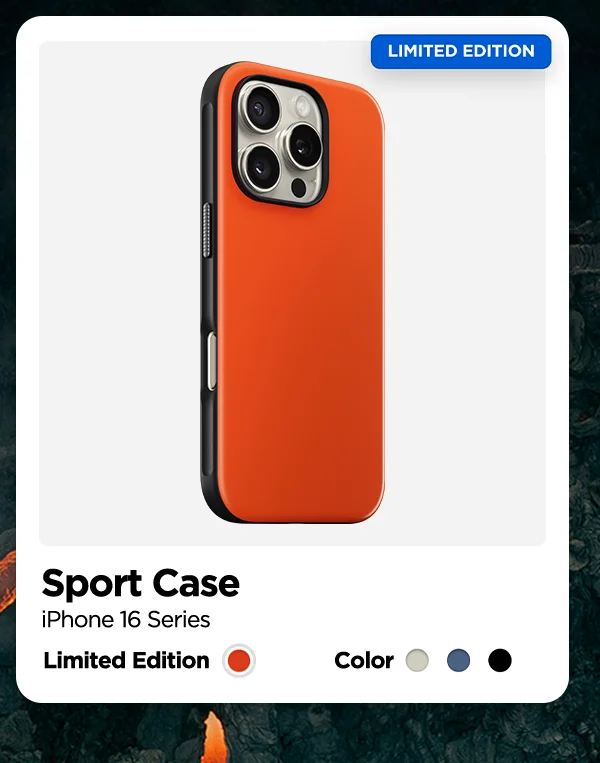 Shop Magma Sport Case for iPhone 16 Pro or iPhone 16 Pro Max. Limited Edition. Also available in Stone, Naval, and Black colorways