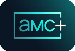 AMC+ logo on a dark blue background.