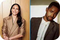 Headshots of Sue Bird and Jay Ellis.