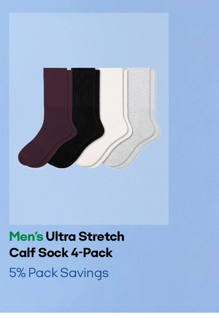 Men's Ultra Stretch Calf Sock 4-Pack 5% Pack Savings