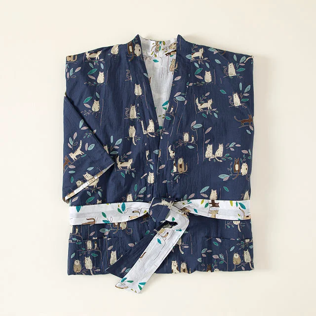 Cats Inside and Out Reversible Robe