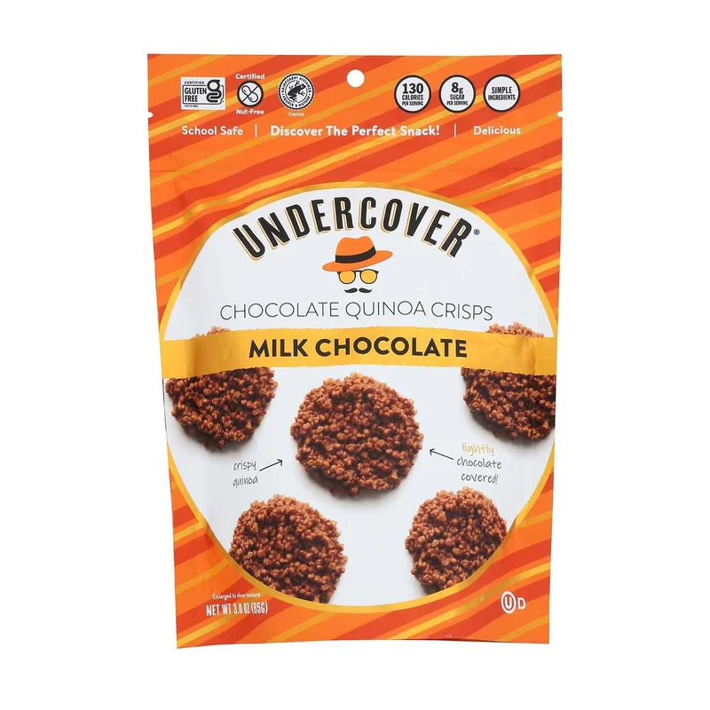 Chocolate Quinoa Crisps, Milk Chocolate, 3 Oz