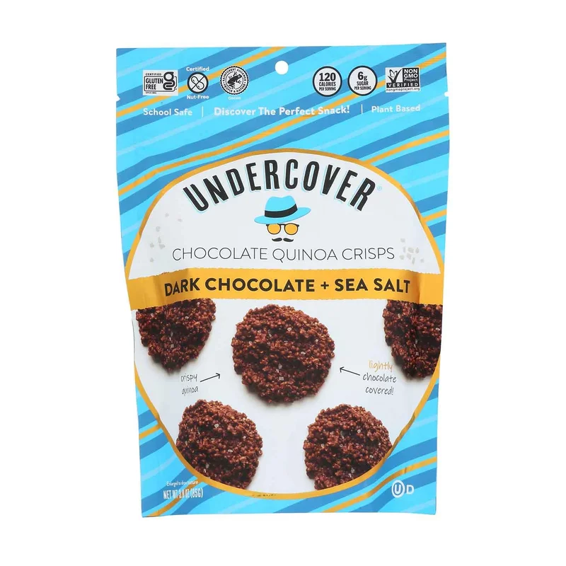 Chocolate Quinoa Crisps, Dark Chocolate & Sea Salt, 3 Oz