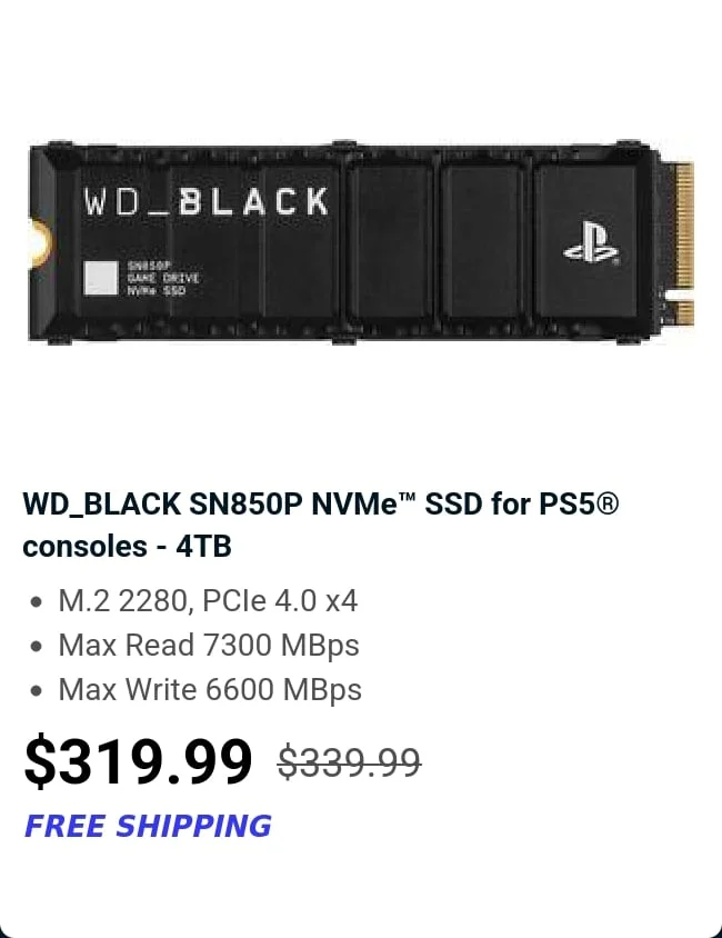 WD_BLACK SN850P NVMe™ SSD for PS5® consoles - 4TB