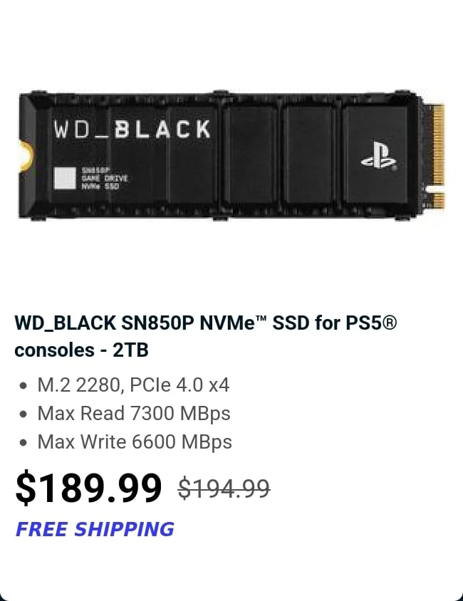 WD_BLACK SN850P NVMe™ SSD for PS5® consoles - 2TB
