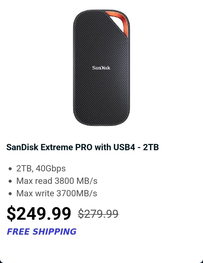 SanDisk Extreme PRO with USB4 - 2TB