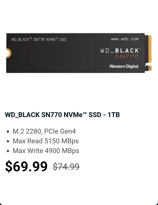 WD_BLACK SN770 NVMe™ SSD - 1TB
