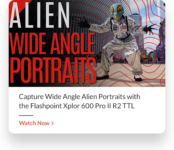 AdoramaTV Capture Wide Angle Alien Portraits with the Flashpoint Xplor 600 Pro II R2 TTL