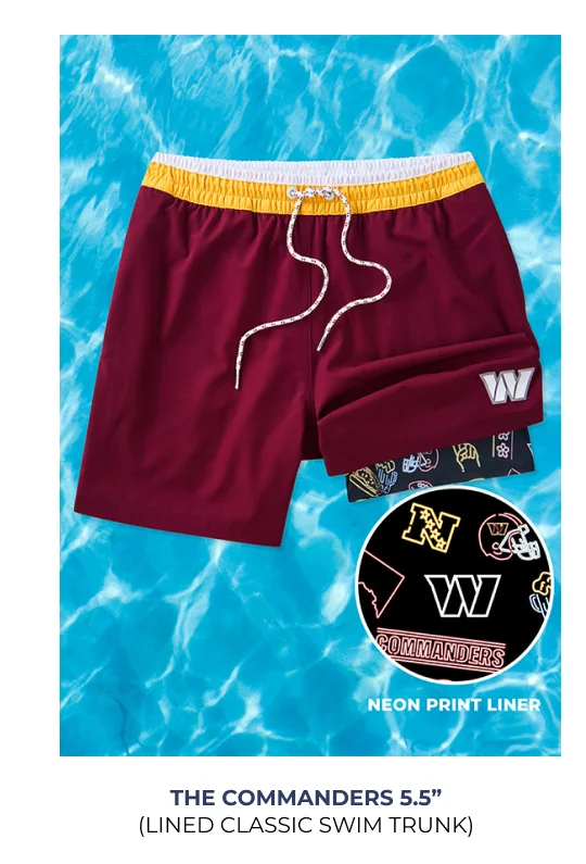 Lined Classic Swim Trunk: The Commanders 5.5"