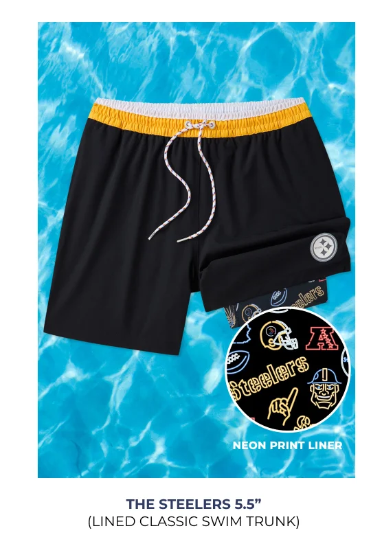 Lined Classic Swim Trunk: The Steelers 5.5"