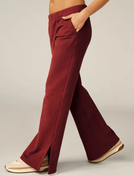 Open Ended Mid Rise Wide Leg Pant