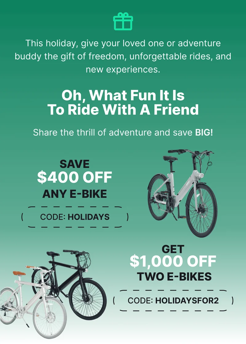 This holiday, give your loved one or adventure buddy the gift of freedom, unforgettable rides, and new experiences.