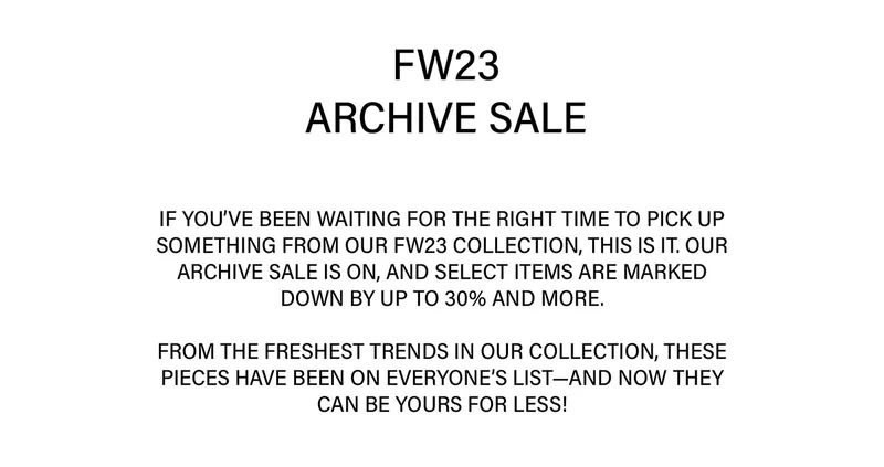 FW23 ARCHIVE SALE