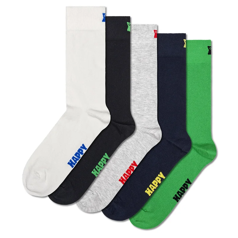 5-Pack Solid Socks