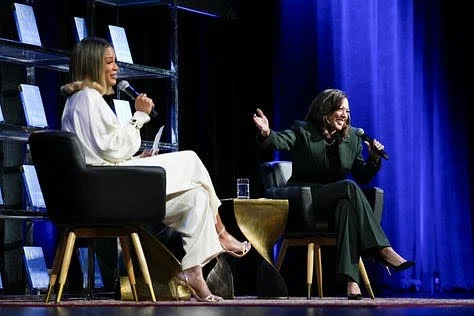 Kamala Harris and host Kamala Harris and host