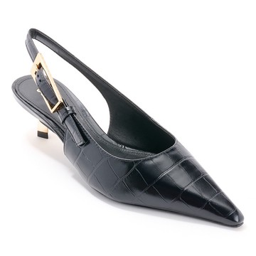 Schutz Croc Embossed Leather Kitten Heels - Ciara