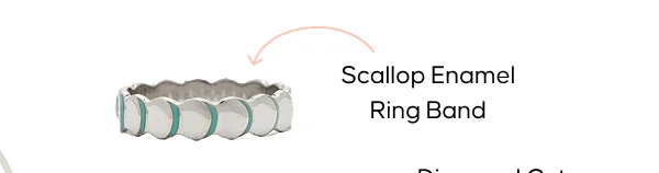 SCALLOP ENAMEL RING BAND