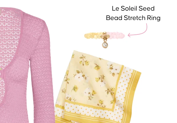 LE SOLEIL SEED BEAD STRETCH RING