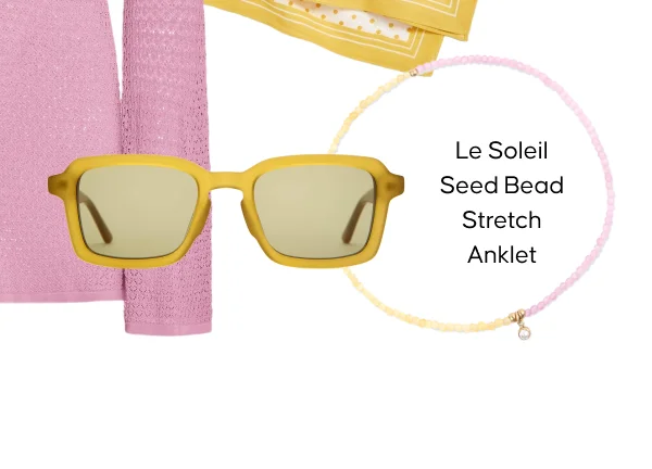 LE SOLEIL SEED BEAD STRETCH ANKLET