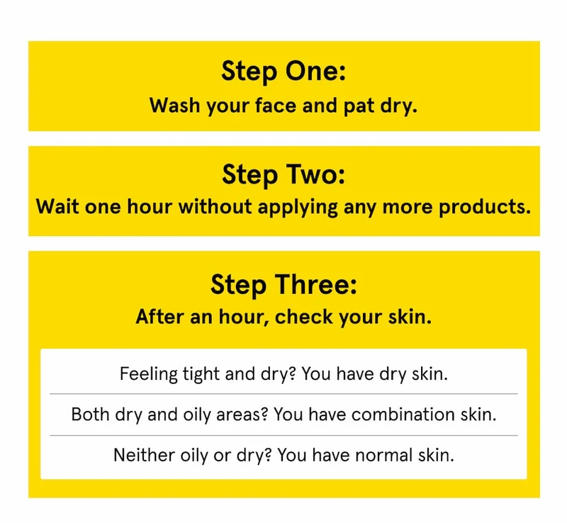 1.) Wash your face and pat dry. 2.) Wait one hour without applying any more products. 3.) Check your skin after an hour.
