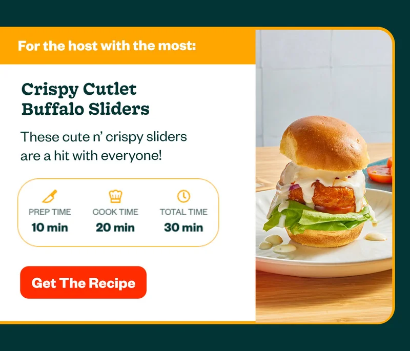 crispy cutlet buffalo sliders - get the recipe