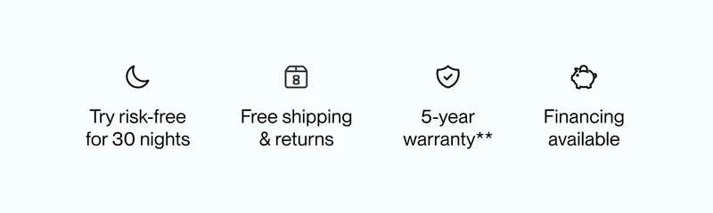 Try risk-free for 30 nights | Free shipping & returns | 5-year warranty