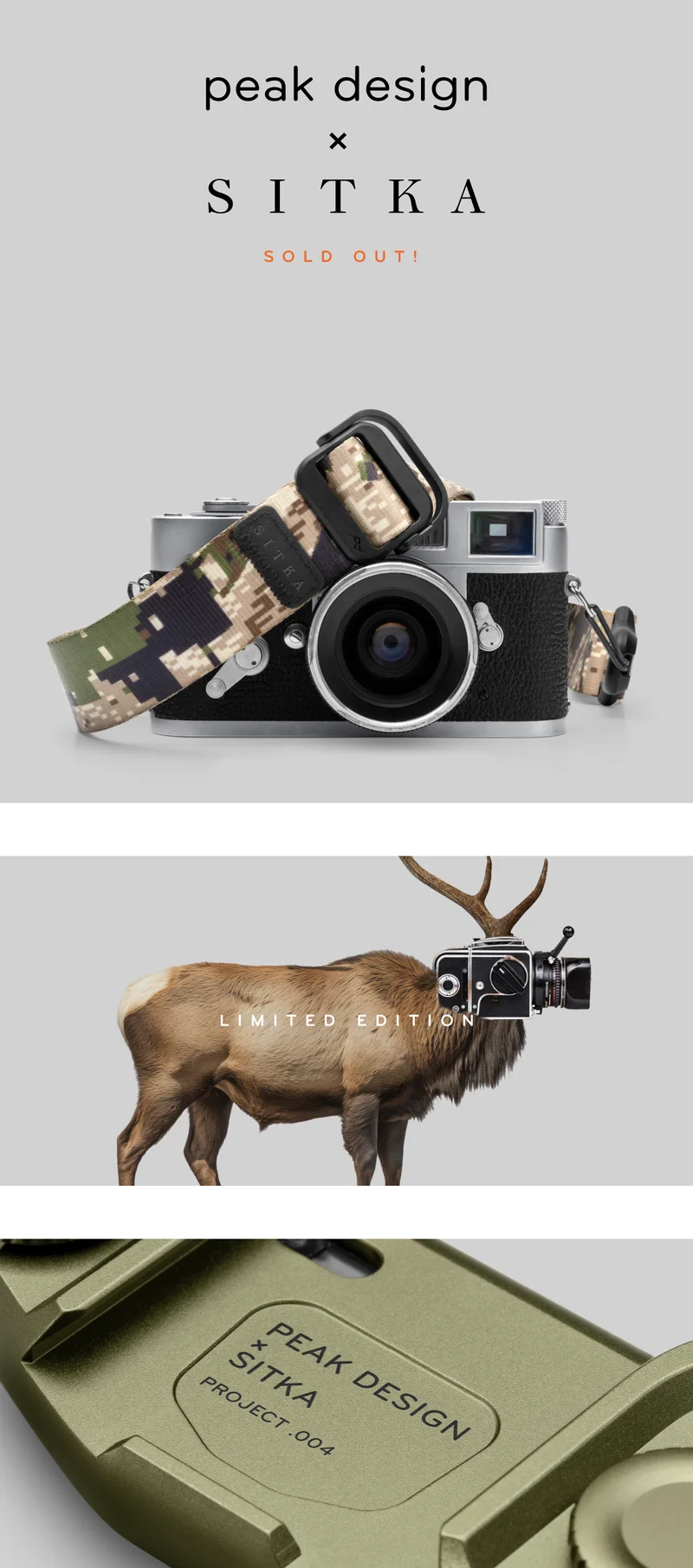Peak Design x Sitka Slide Lite camera strap and Capture camera clip