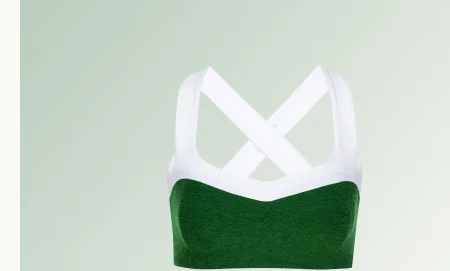 Spacedye Trophy Bra in Summer Thyme Green/Cloud White