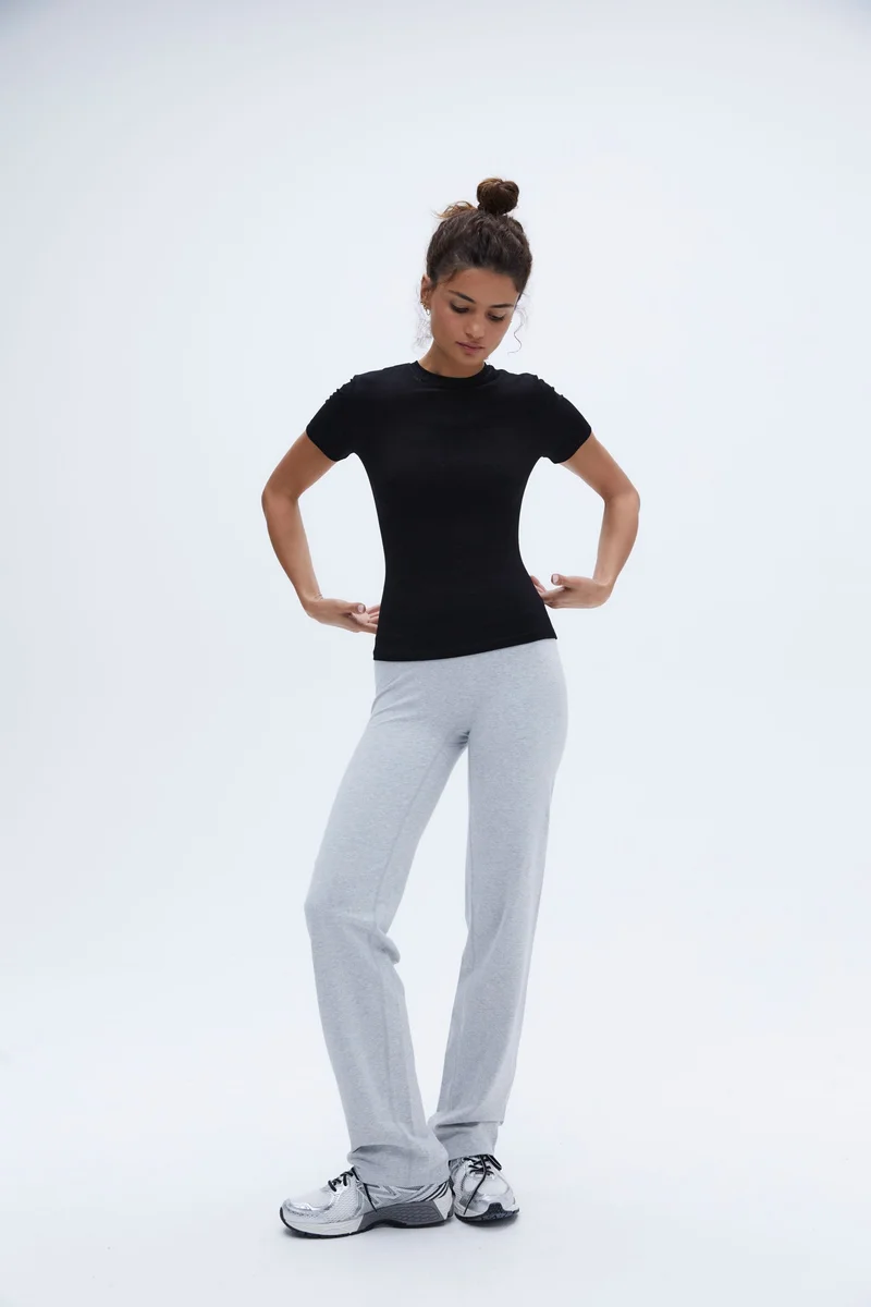 Image of Cotton Yoga Pant - Grey Melange