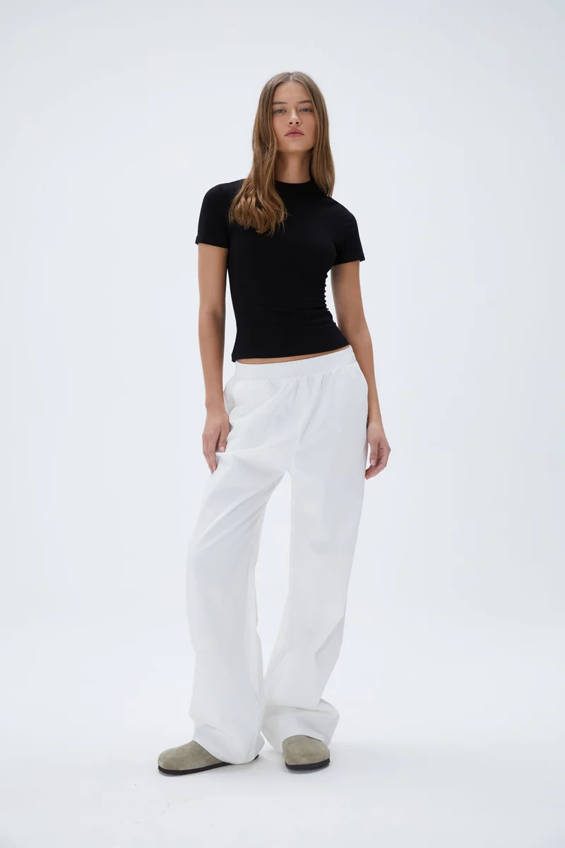 Image of Cotton Pull on Pants - White
