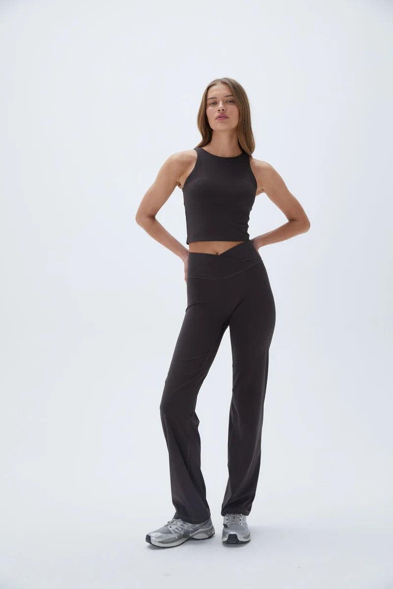 Image of Ultimate Wrap Over Yoga Pant - Coffee Bean