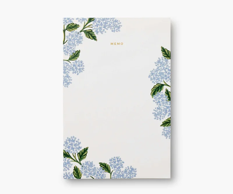 Image of Large Memo Notepad - Hydrangea