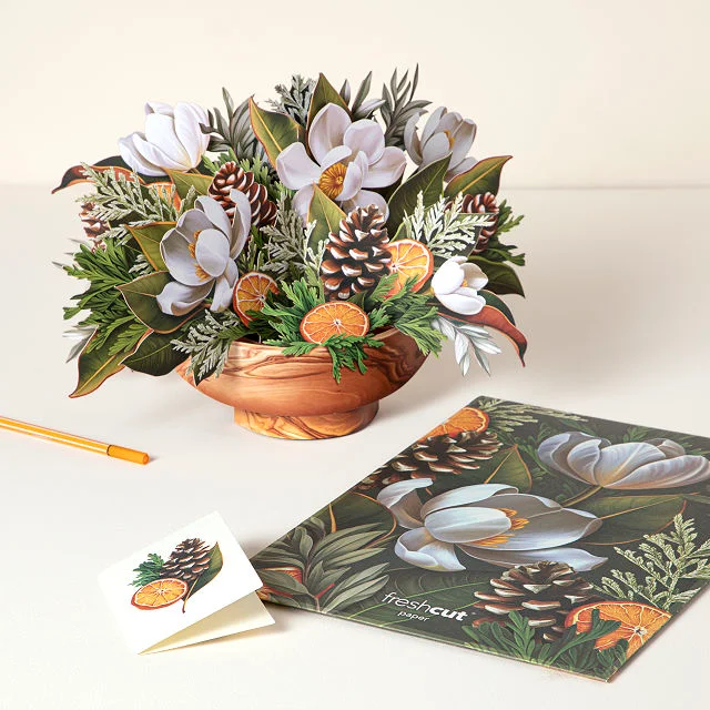 Winter Magnolia Pop-Up Greeting Card