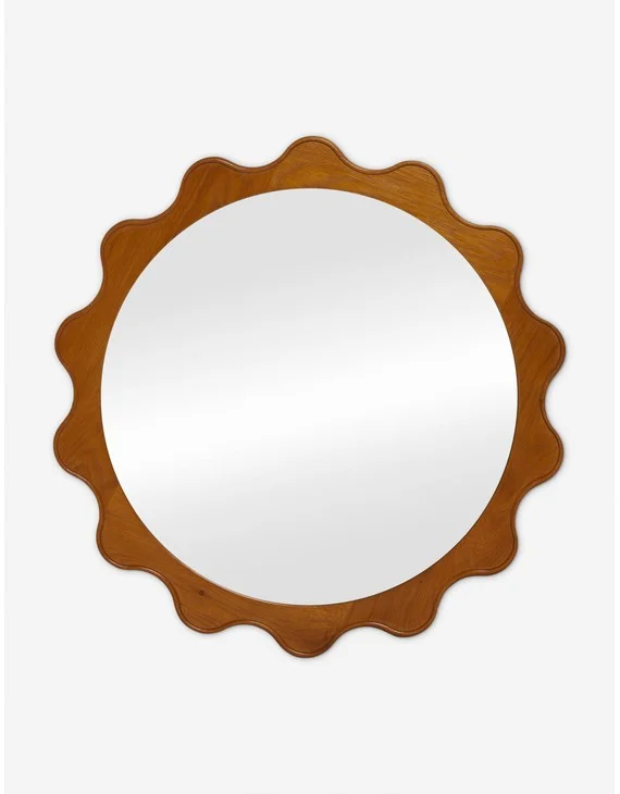 Ripple Round Mirror by Sarah Sherman Samuel-Honey Oak
