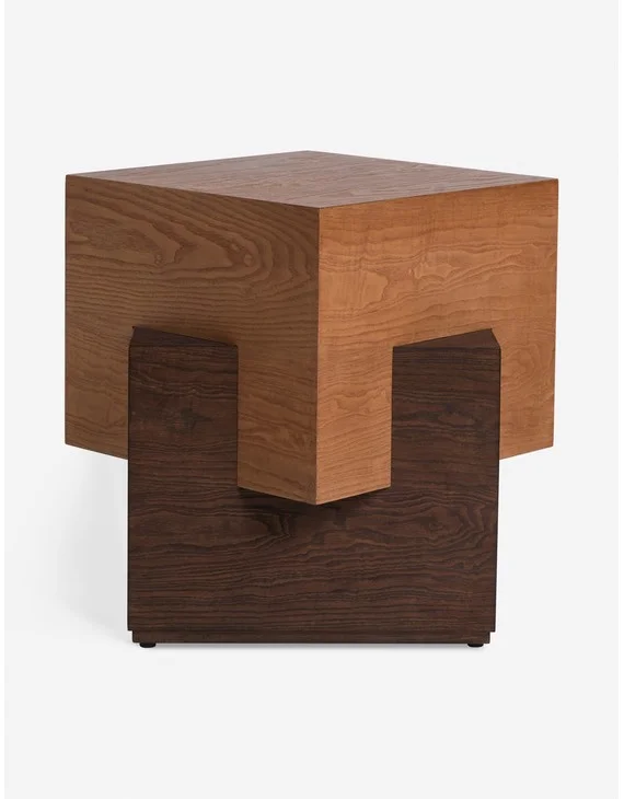 Brayden Side Table-Russet and Cocoa