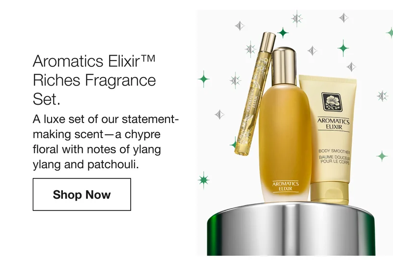 Aromatics Elixir™ Riches Fragrance Set. | A luxe set of our statement-making scent—a chypre floral with notes of ylang ylang and patchouli. | Shop Now