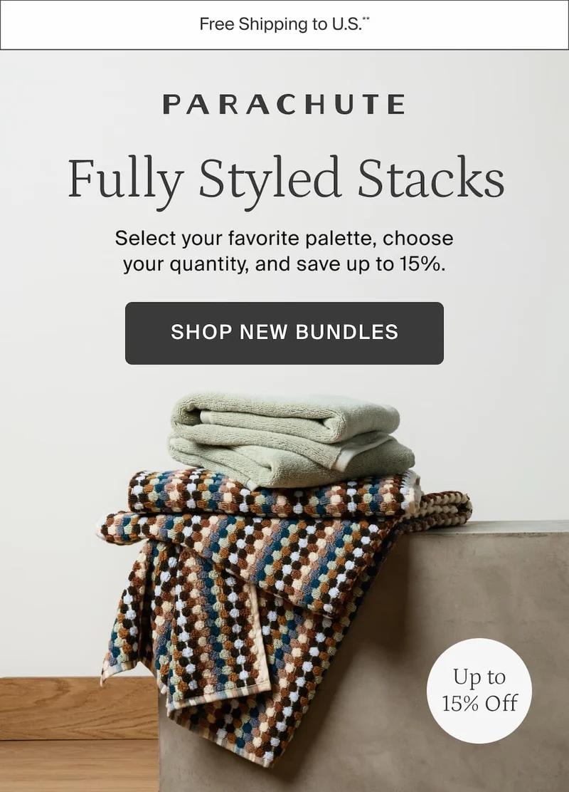 Fully styled stacks. Shop new bundles. Up to 15% off.