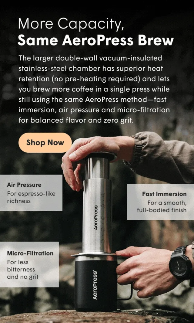 More Capacity, Same AeroPress Brew