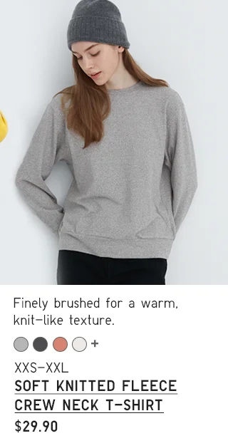 PDP3 - WOMEN SOFT KNITTED FLEECE CREW NECK T-SHIRT