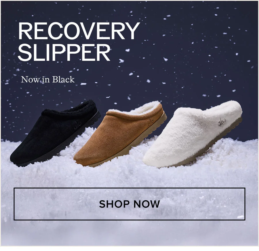 RECOVERY SLIPPER. NOW IN BLACK. SHOP NOW