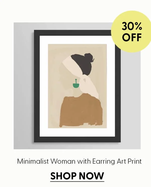 Minimalist Woman with Green Earring Art Print