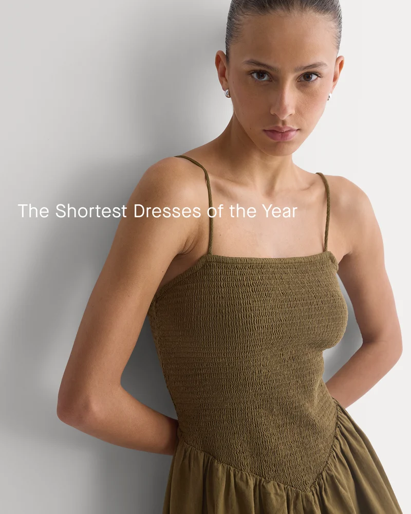 Image | The Shortest Dresses of the Year | Model | Gauze Smocked Mini Dress | Beech