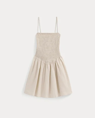 Image | Gauze Smocked Mini Dress | Birch