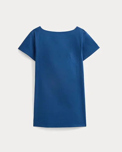 Image | Boatneck Mini Dress | Estate Blue