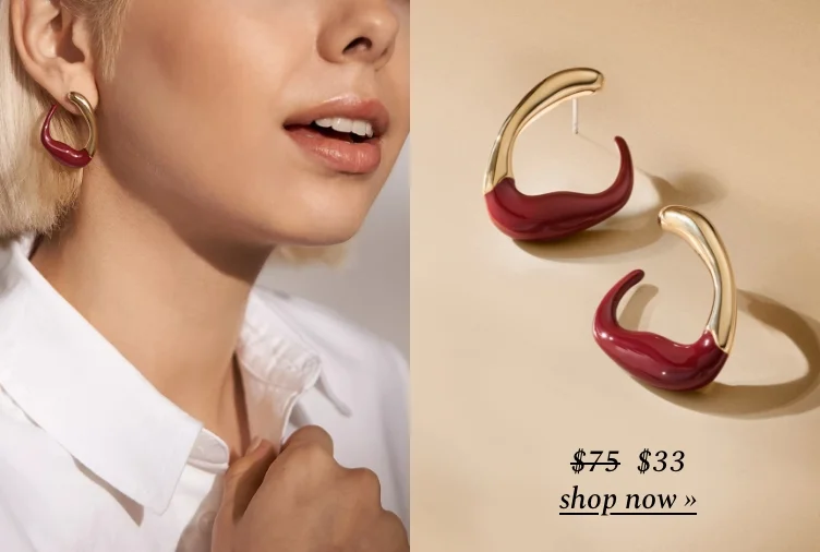 Shop sale for earrings. Was $75, now $33.