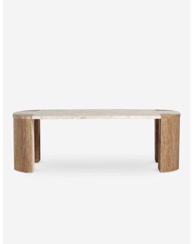 Mahoe Oval Coffee Table by Carly Cushnie - Travertine and Marble