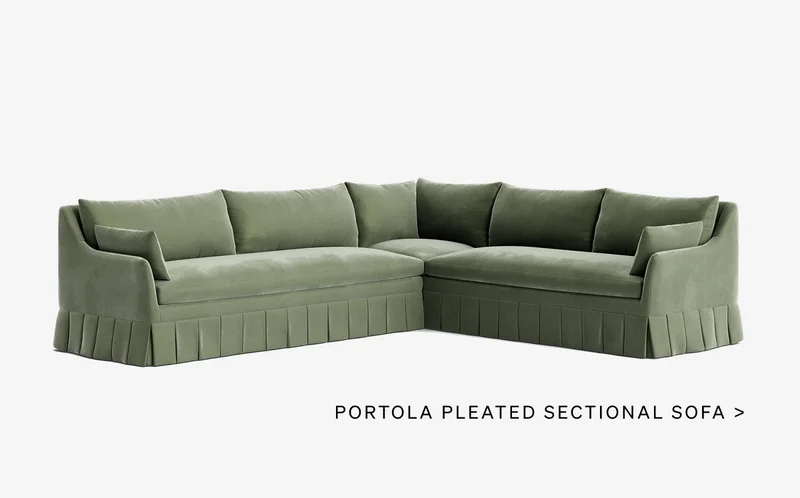 Shop the Portola Pleated Sectional Sofa
