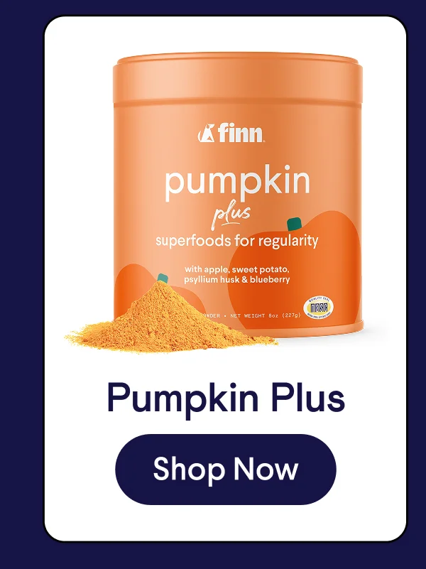 Finn Pumpkin Plus powdered meal topper with superfoods for regularity